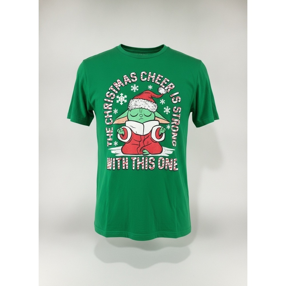 Star Wars Grogu Christmas T-Shirt Mens XL Green Mad Engine Baby Yoda Holiday Tee